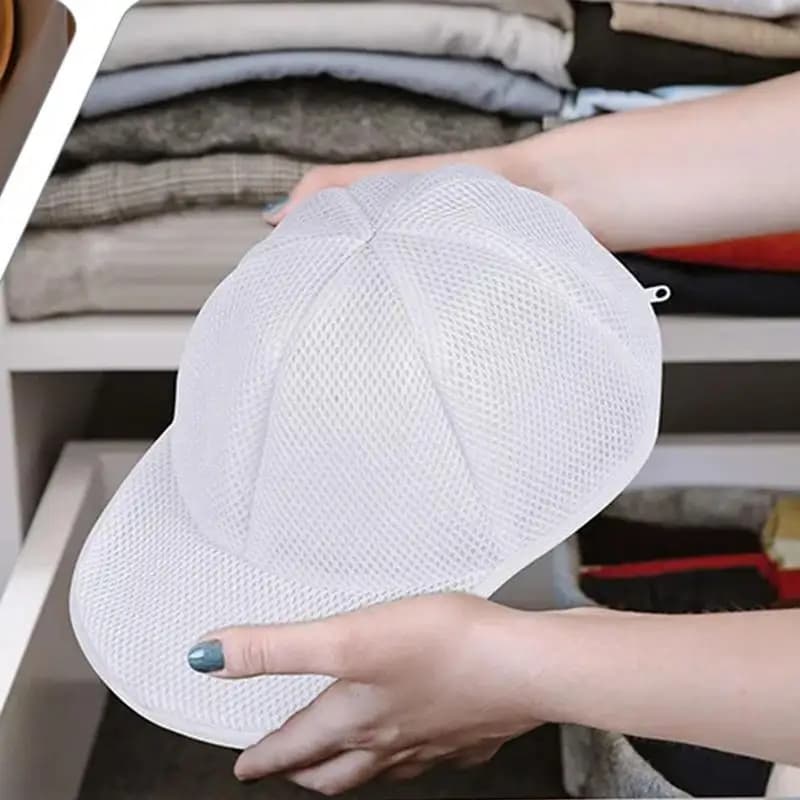 Kit per la pulizia dei cappelli da 2 pezzi con gabbia per lavare i cappelli e borsa per il lavaggio dei cappelli, protezione per il lavaggio dei cappelli, detergente per berretti da baseball, lavatrice per berretti da baseball