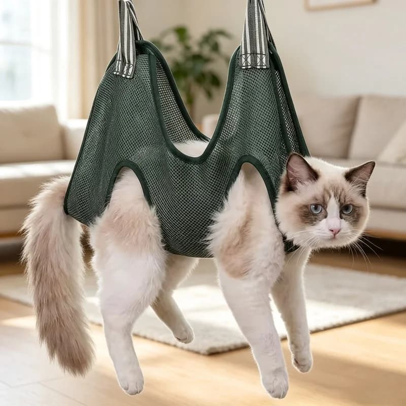 Pet Grooming Hammock – Anti-Scratch Nail Trimming Restraint Bag for Small/Medium Dogs & Cats, Adjustable Hanging Sling