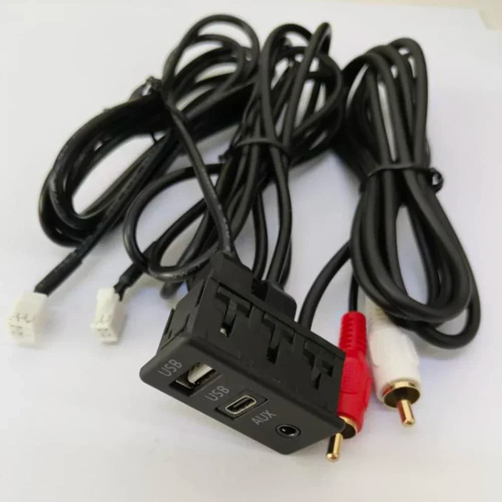 Auto AN Macchina di Navigazione 4 Pin 6 Pin Cambia USB + TYPE-C + Ingresso Audio RCA Porta AUX Pannello Interfaccia Cavo di Prolunga Pannello Adattatore