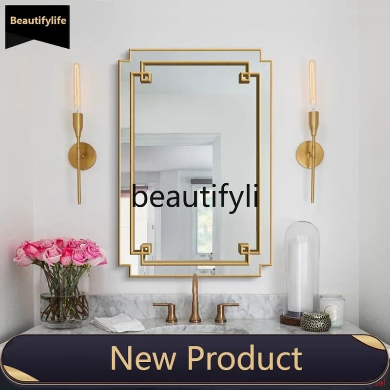 Specchio da bagno antiappannamento HToilet, specchio cosmetico americano da parete per bagno