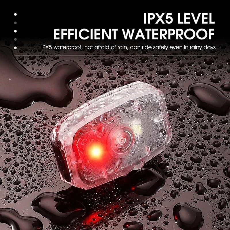 WEST BIKING Luce anteriore/posteriore per bicicletta Mini faro multifunzionale ricaricabile tramite USB Fanale posteriore di avvertimento LED flash impermeabile IPX5