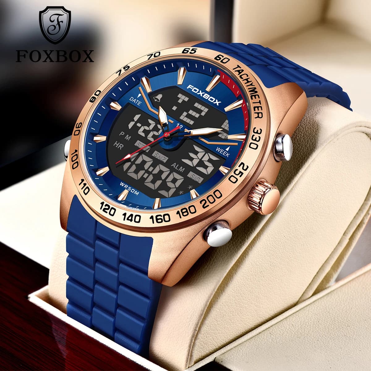 2026 New Business Men's Watch FOXBOX Top Brand Luxury Digital Watch For Men's Fashion Military Waterproof Men's Watches