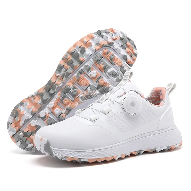 Scarpe da Golf Impermeabili per Coppie, Sneakers Casual da Esterno con Ammortizzazione e Chiusura a Lacci