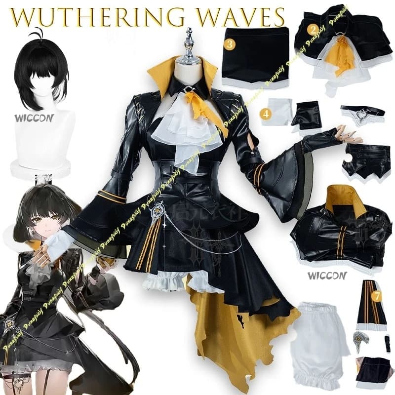 Wuthering Waves Rover Dusk Story Costume da Cosplay Femminile, Abito per Feste in Maschera, Uniforme per Halloween e Carnevale, Abbigliamento Anime Personalizzato
