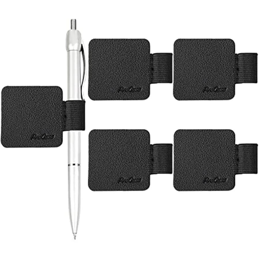 5 Pack Pen Loop Holder for Notebooks Journals Planners Tablet Case, Self Adhesive Leather Pencil Holder with Elastic Loop for P