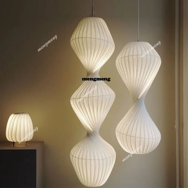 Lampadario in stile giapponese, a striscia lunga, dal design creativo per soggiorno, studio, bar d'hotel, lampade di design in seta