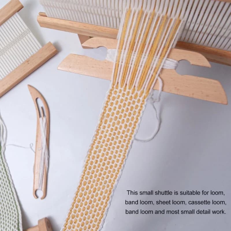 C2 Wooden Weaving Shuttle Portable Smoothly Surface Weaving Shuttle For Inkle Looms Table Looms Trapezium Shaped