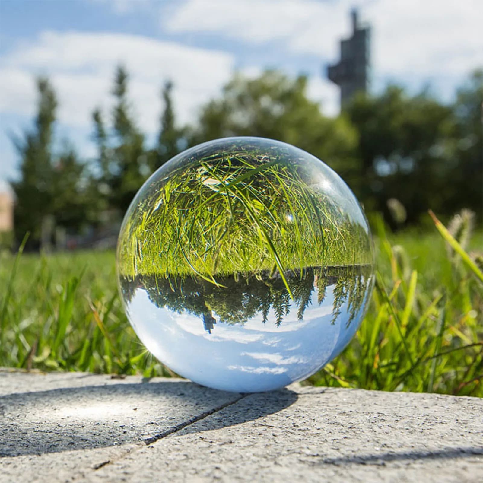 Sfera di cristallo di vetro trasparente decorazione del ponte palle accessori per la fotografia per il regalo dei vicini di famiglia degli amici