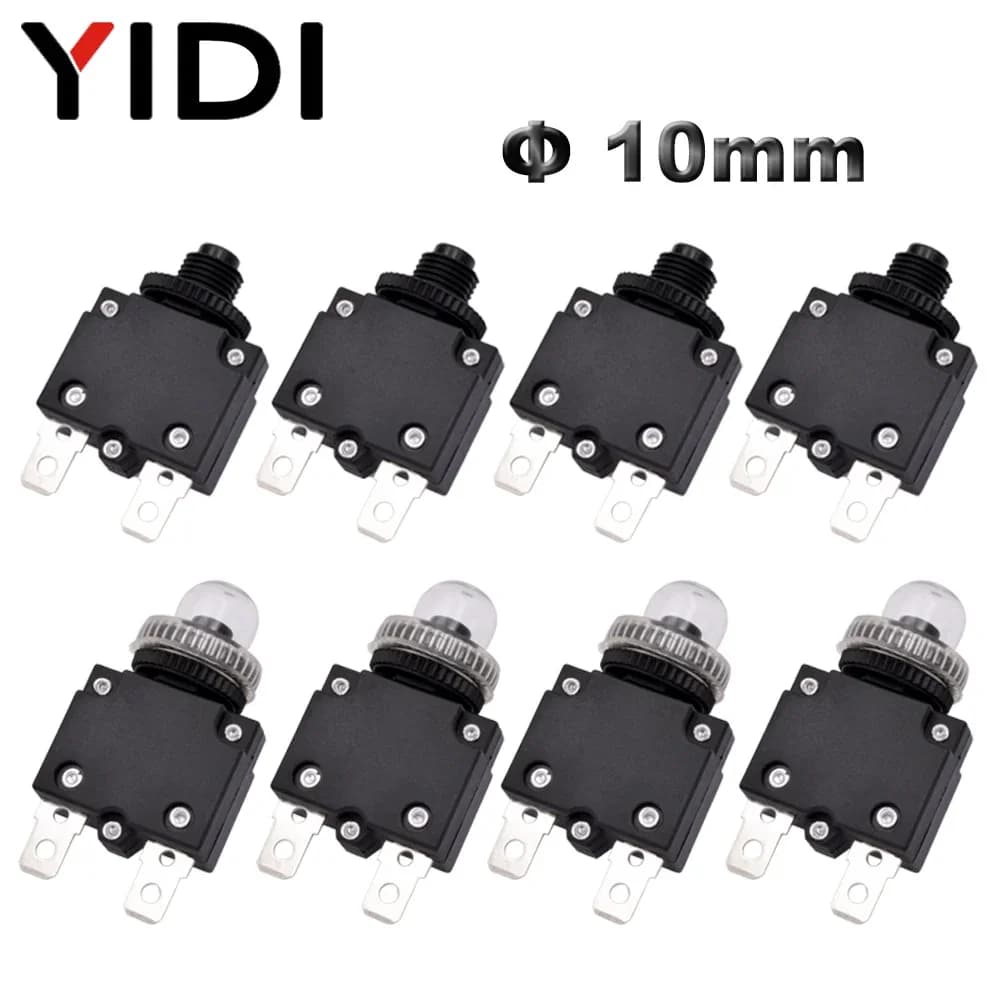5 pcs 10 pcs MR1 Automatic Switch Thermal Current Overload Protection 3A 4A 5A 6A 8A 10A 15A 20A 15A 20A Waterproof Tape Button Switch