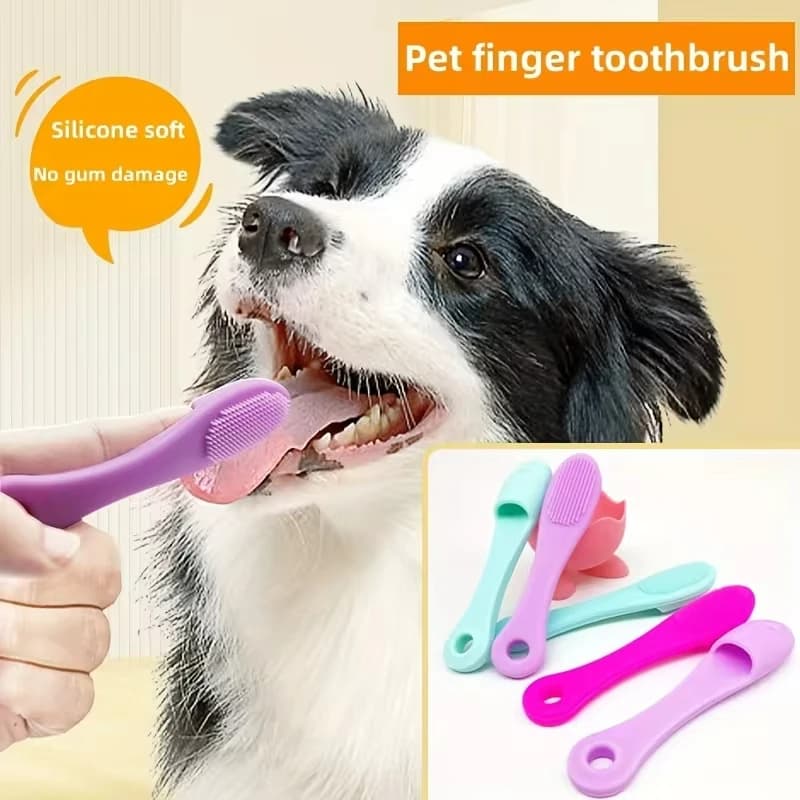Spazzolino da denti in silicone per animali domestici spazzolino da denti per cani e gatti spazzolino da denti per la rimozione delle macchie dei denti pennello per tartaro nero chin Cat Grooming products