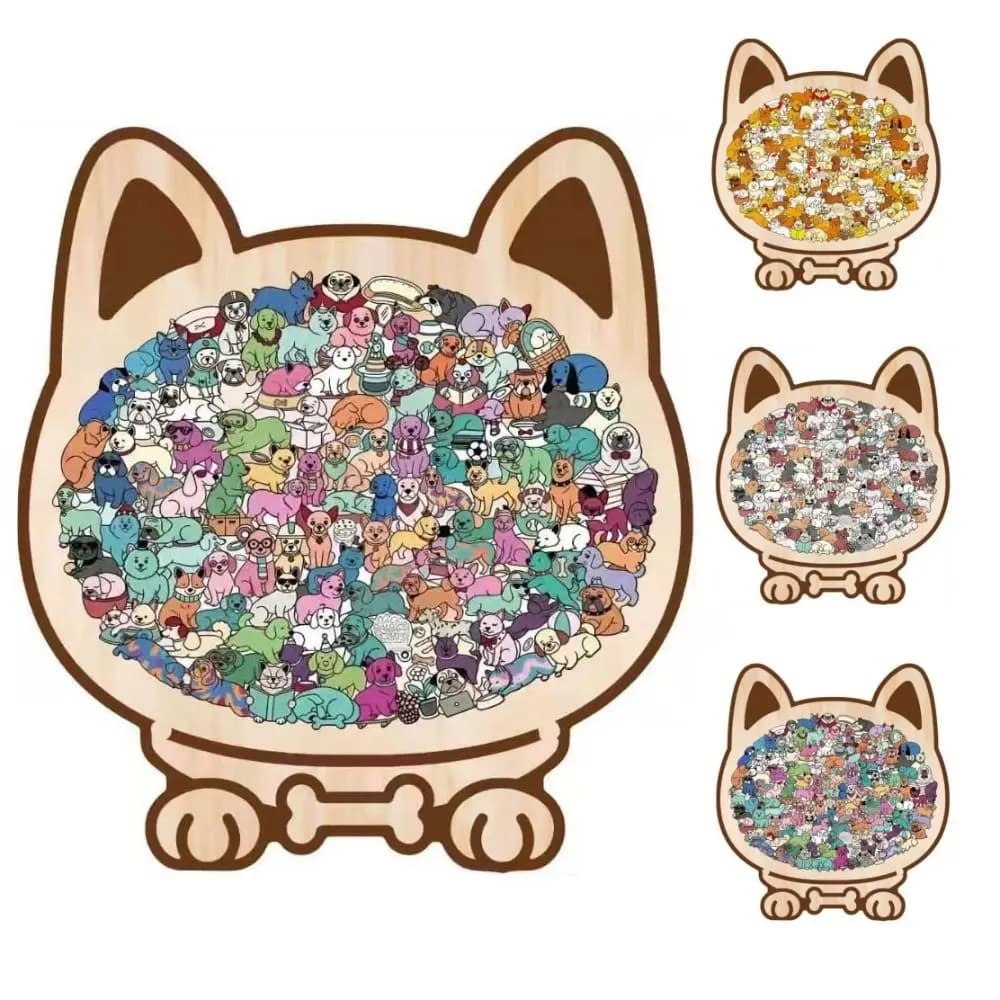 Puzzle a Forma di Animale a Forma di Cane, Educazione Precoce, Divertente e Difficile, Puzzle in Legno per Cuccioli, Allenamento del Pensiero, Decorazione per la Casa