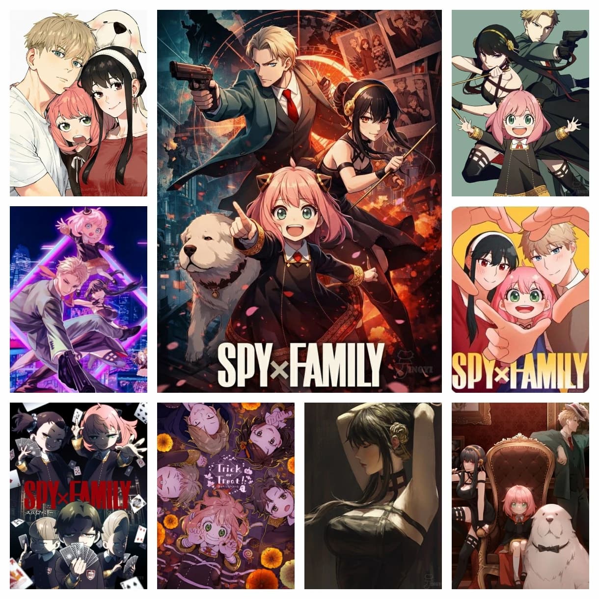 Anime Spy X Family Character Anya 5D DIY Full Round Diamond Painting Home Living Room Bedroom Bar Aesthetic Decoration