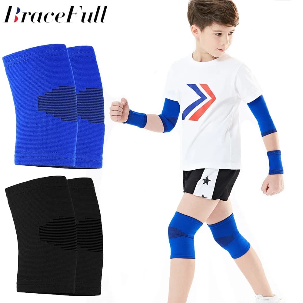 1 paio di ginocchiere a compressione per bambini, ginocchiere sportive per bambini, ginocchiere per bambini per basket, ginnastica