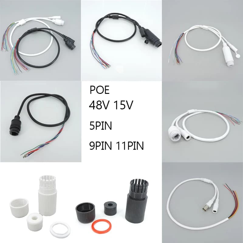 POE Network Cable at 9, 11 and 5 Core with RJ45 Waterproof Carpet Kit for IP DC Cameras and CCTV Surveillance Systems