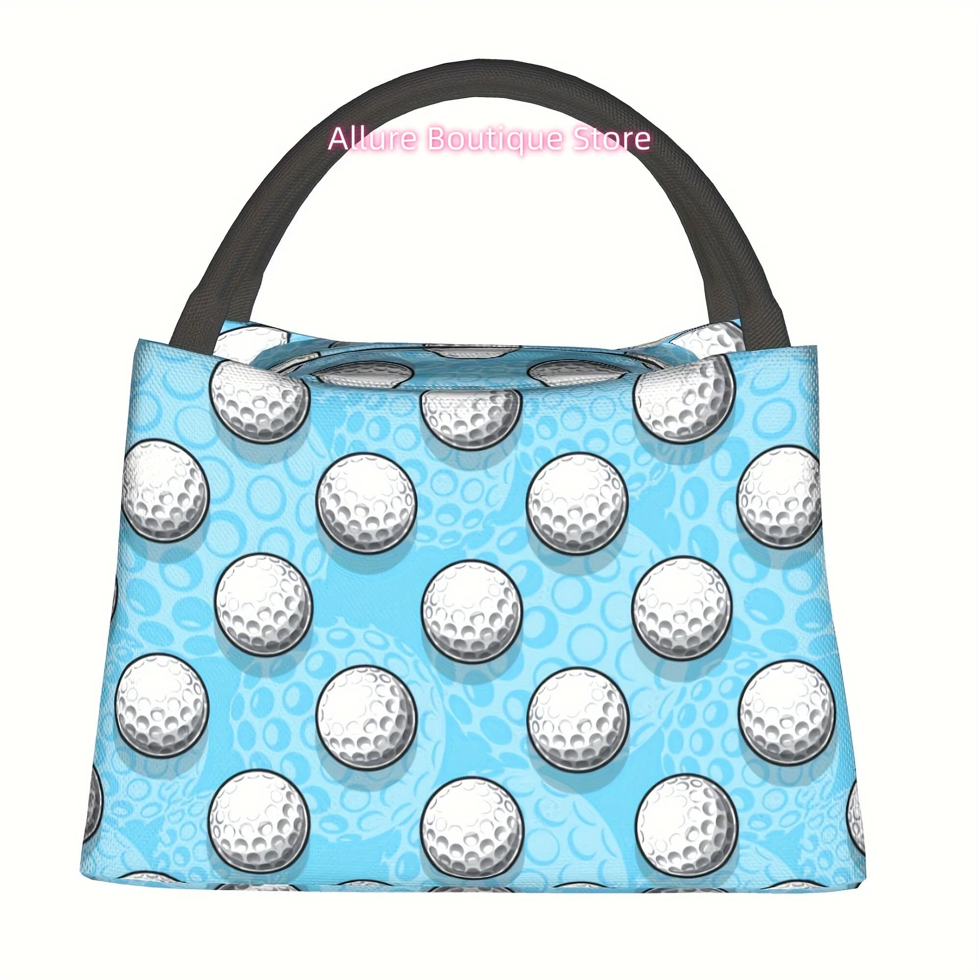 1 borsa termica portatile riutilizzabile con motivo a pallina da golf, borsa termica per pranzo, campeggio, picnic, spiaggia, adatta per la casa