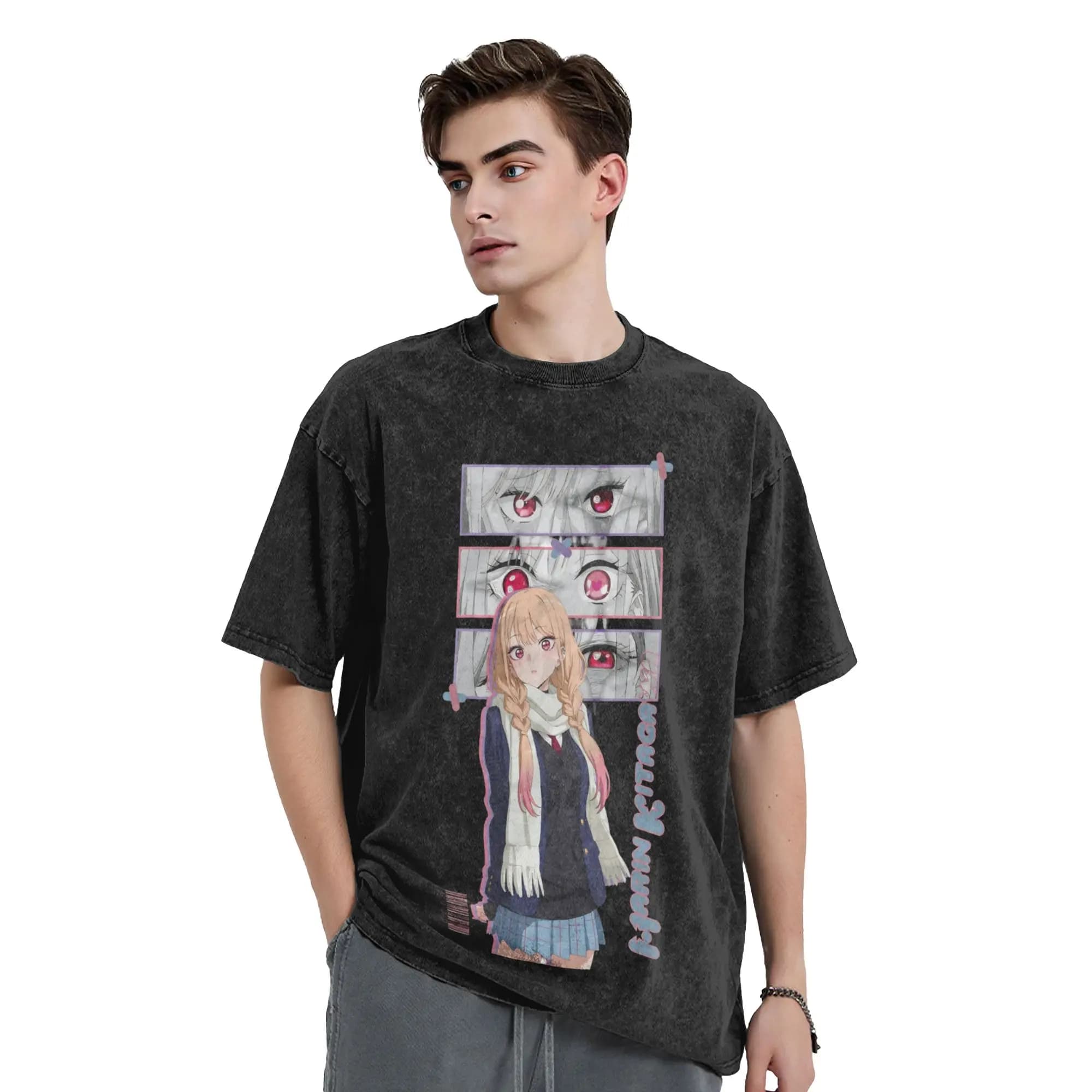 T-shirt Lavate Marin Kitagawa Anime Vintage My Dress Up Darling Streetwear 100% Cotone Stampa Top Magliette Uomo Donna