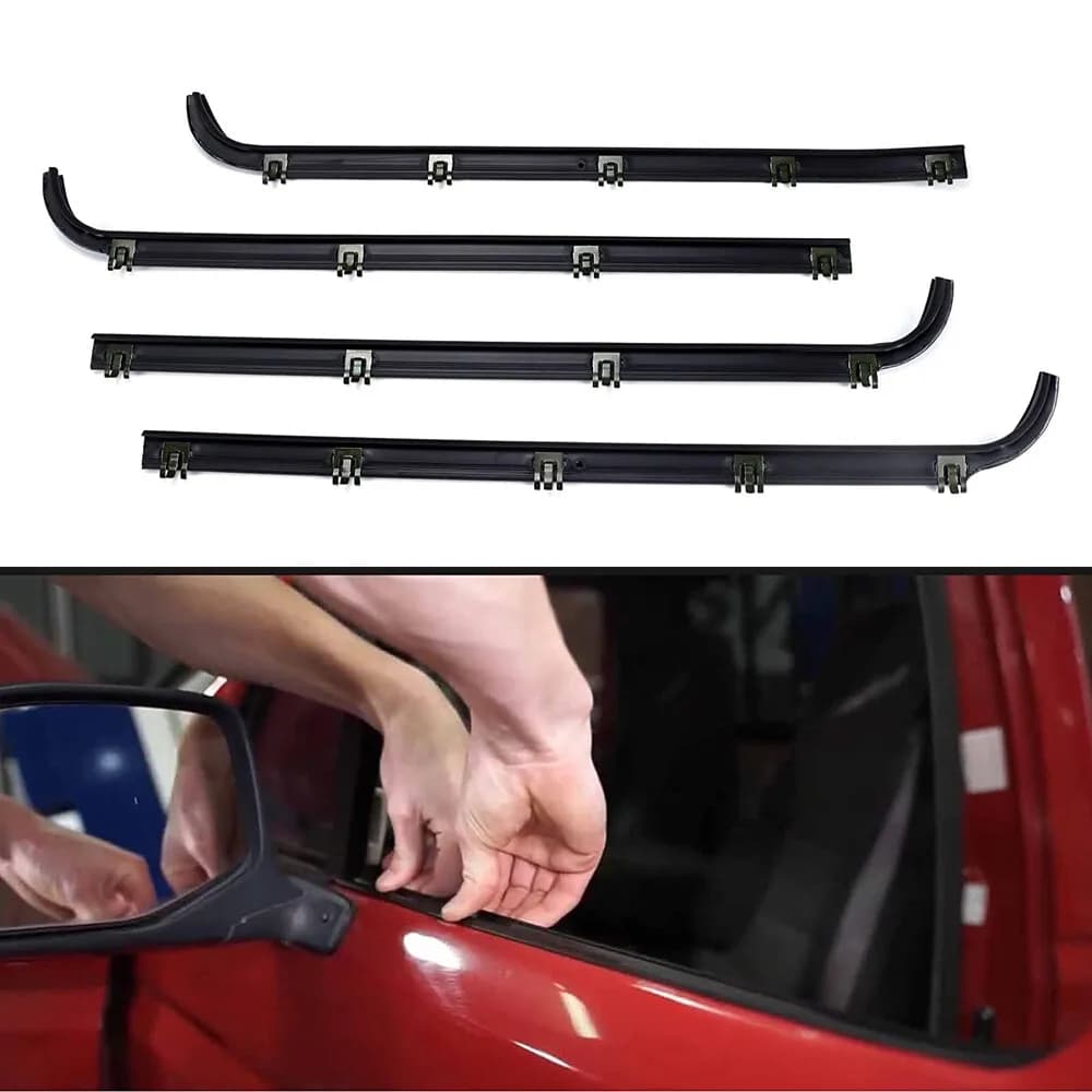 Kit Guarnizioni Impermeabili per Finestrini Anteriori Interni ed Esterni F2TZ1521457A per Ford F150 F250 F350 -Bronco 1987-1997
