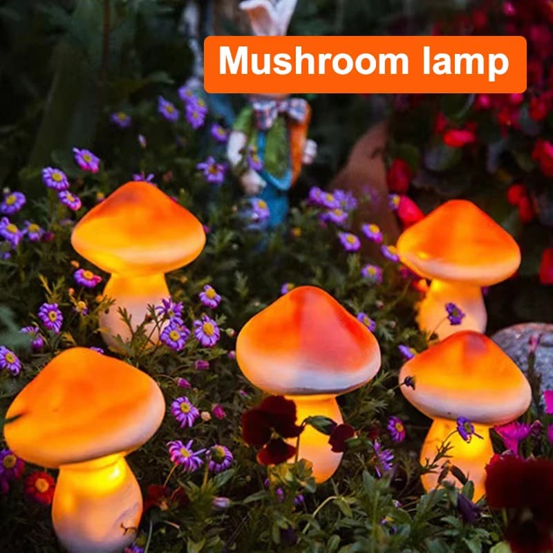 Luci solari Stringa Fungo Prato Lucine Lampade solari a LED da esterno per giardino Patio Terrazza Percorso Lampade decorative paesaggistiche
