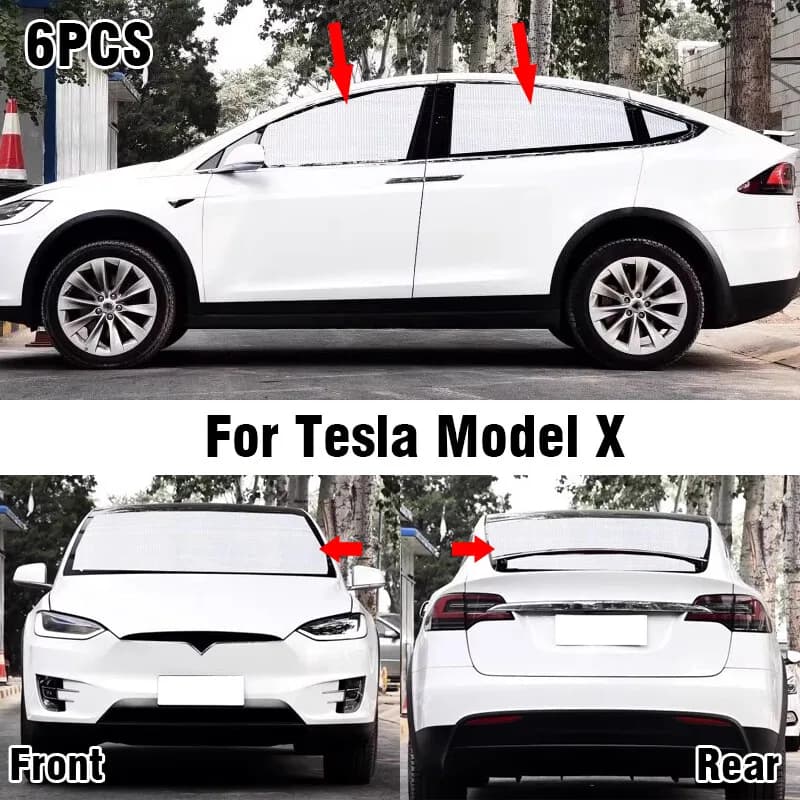 Parasole per privacy parabrezza lunotto posteriore lato anteriore 6X per Tesla Model X