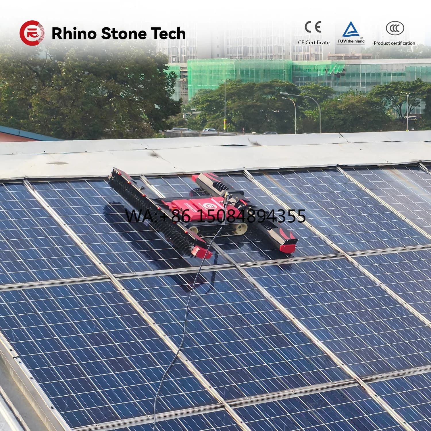 Semi-Automatic Solar Panel Cleaning Robot Machine for Dry and Wet Cleaning Solar Panel Cleaning Robot Machine