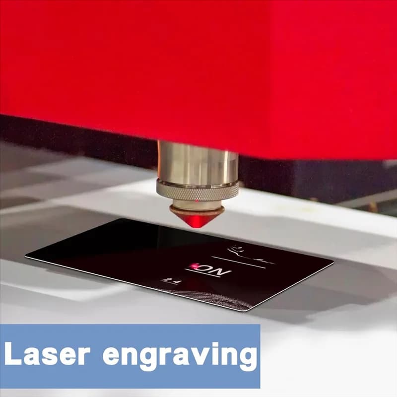 AB33-300 pezzi biglietti da visita in metallo biglietti da visita in metallo nero spazi vuoti per incisore CNC incisione laser spessore 0,2 mm