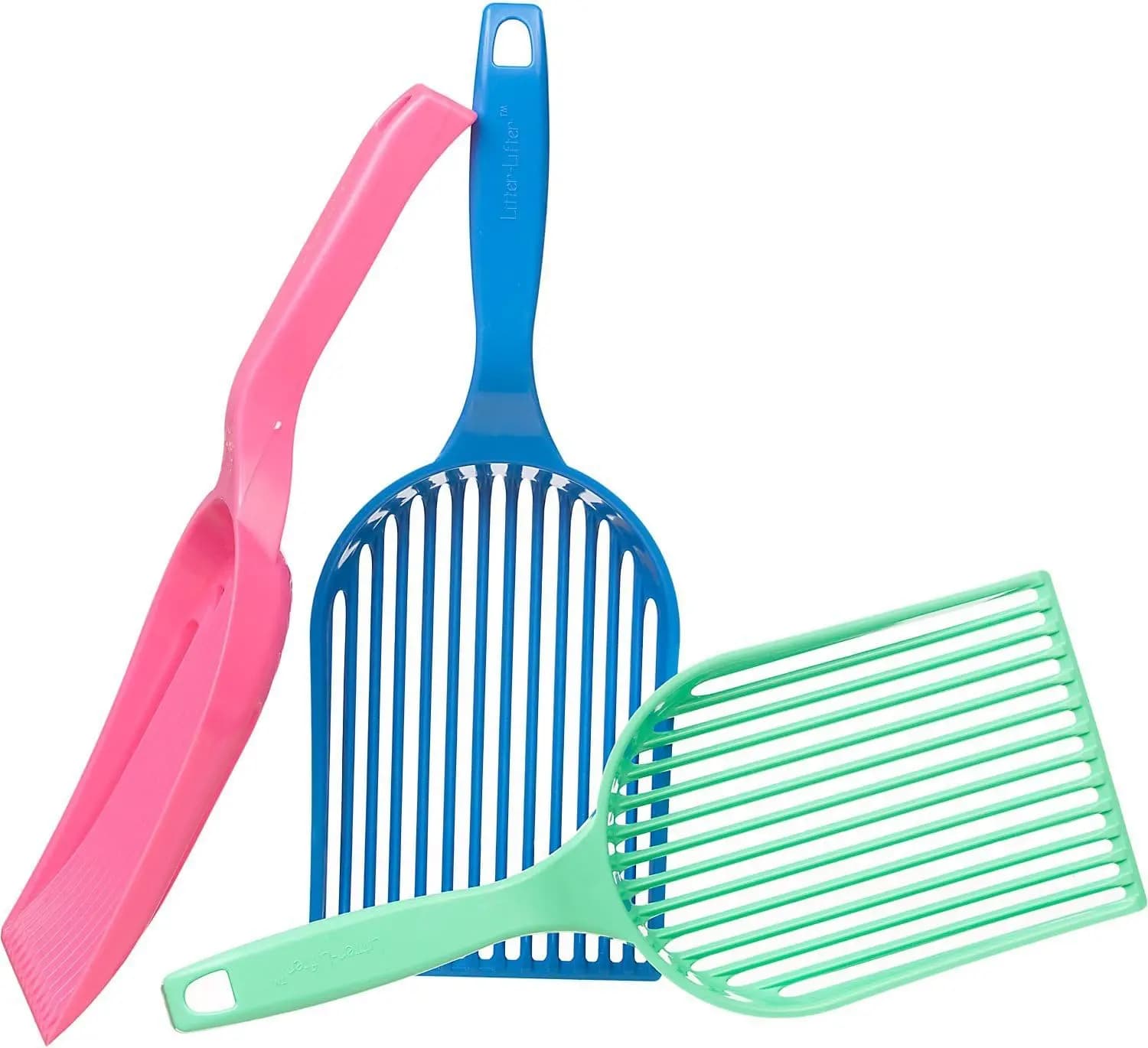 Paletta per lettiera per gatti con lame anti-sfregamento, plastica resistente, colori assortiti