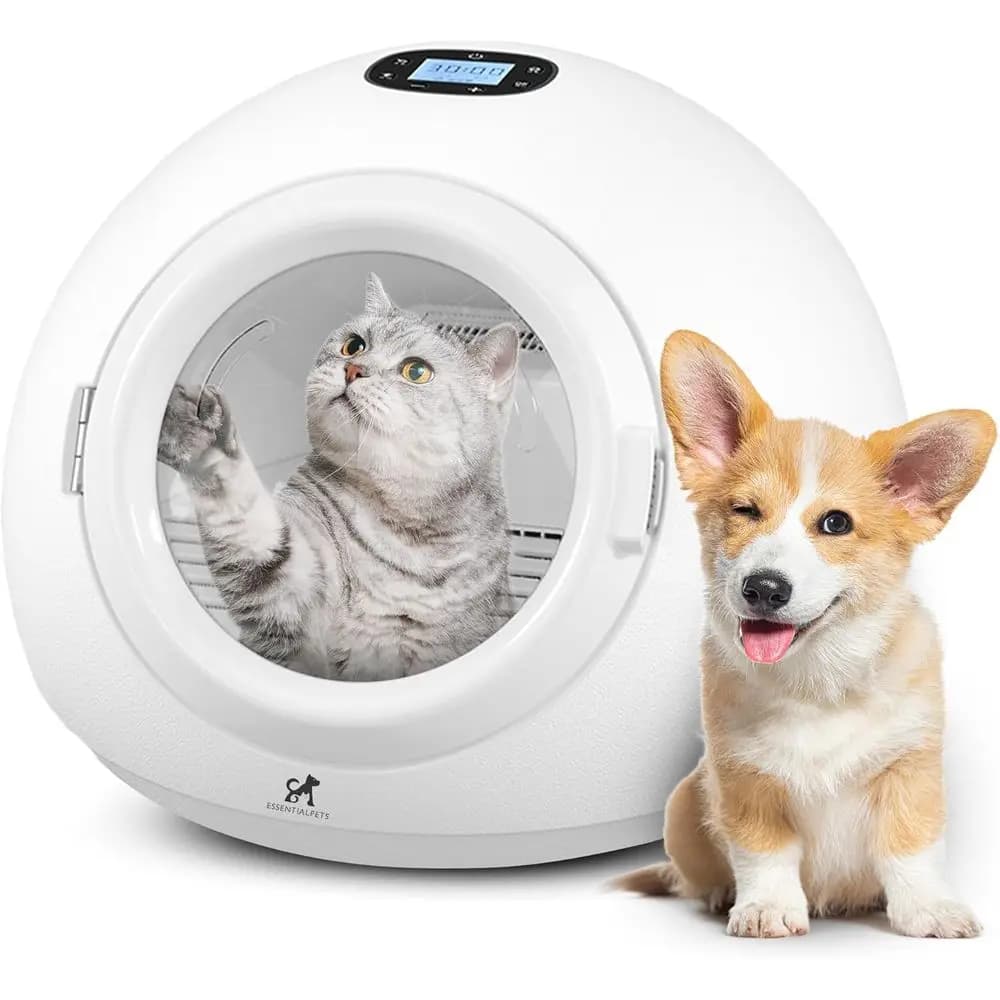Asciugatore Portatile per Toelettatura Animali - Silenzioso, Auto-Asciugante per Cani, Gatti e Piccoli Animali | Asciuga i vestiti | Temperatura regolabile e Ti
