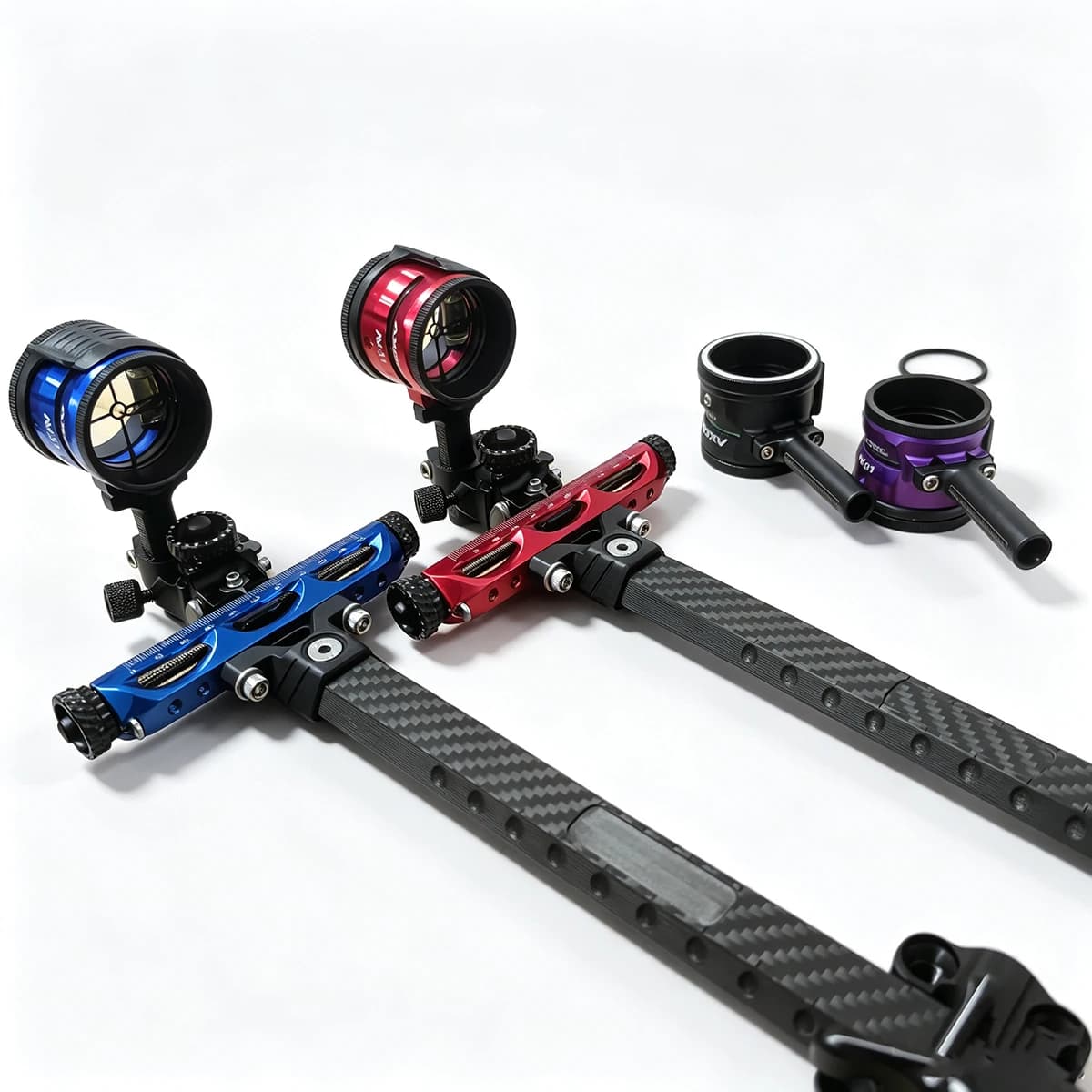 Archery 9INCH Compound Bow Sight Carbon Fiber Bar Single Pin Micro Adjustable Target Shooting Sight Archery Accessories