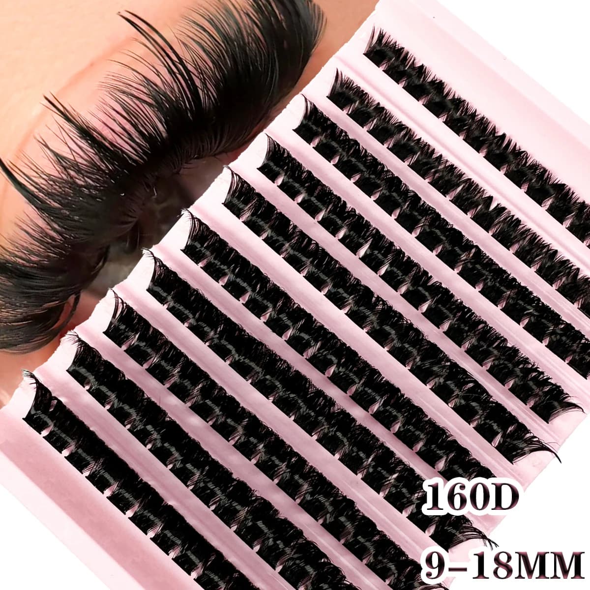 New Extension Eyelashes Individual 160D to 10 File, Natural Faux Eyelashes in Visone, Extension Eyelashes Individual for Makeup