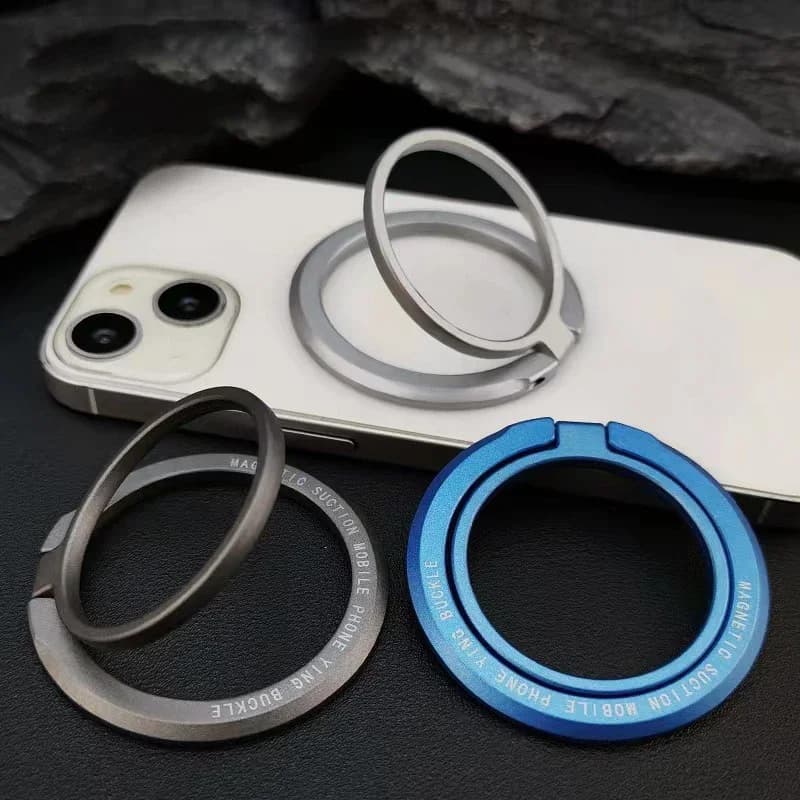 Magnetic Cell Phone Ring Holder Mobile Phone Bracket Removable Cell Phone Grip Kickstand for iPhone MagSafe Samsung Xiaomi
