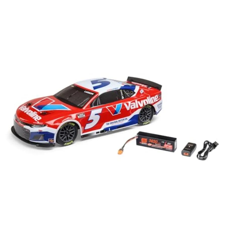 Car Racing RC NASCAR 1/12 by Kyle Larson N. 5 2025 Valvoline Chevrolet ZL1 2S AWD RTR Street Brush with Charger Included Red