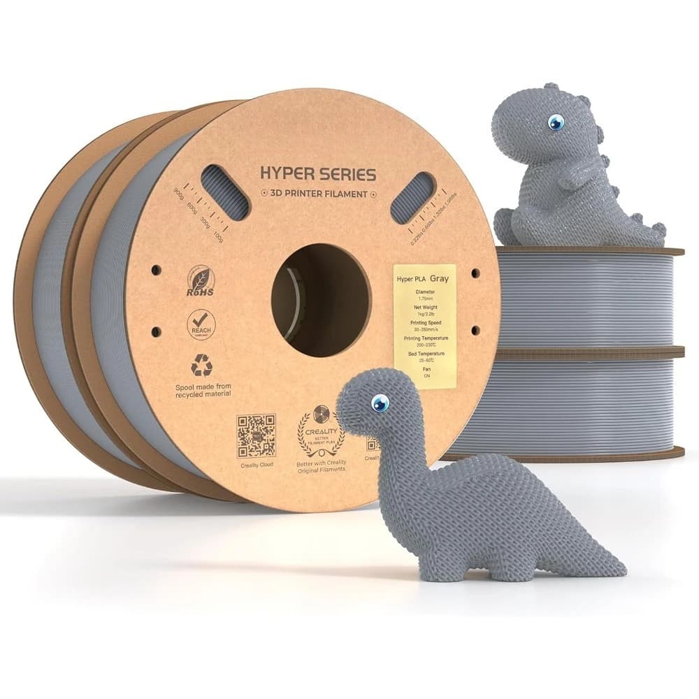 High Speed PLA Filament 4KG Gray 3D Printer Filament No-Tangling Strong Toughness-Best Promotion