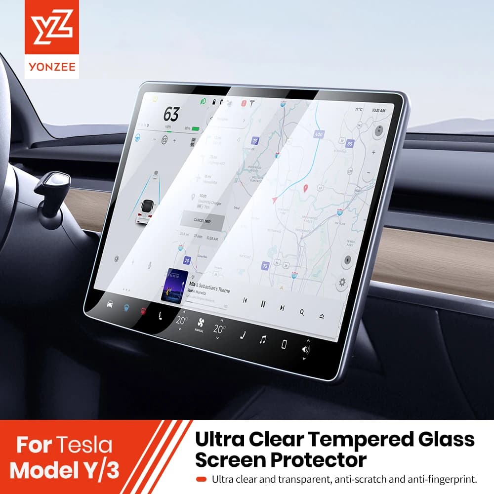 YZ Protezione Dello Schermo In Vetro Temperato Per Tesla Modello 3 YX 2023 2022 2021 Accessori di Controllo Centrale Tesla HD Pellicola di Protezione