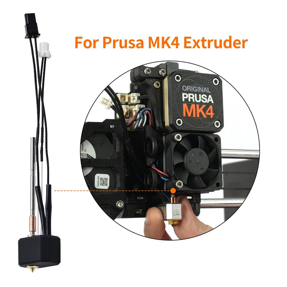 Kit Hotend MK4 con ugelli per cartuccia riscaldatore termistore a blocco riscaldante Gola per parte stampante 3D Nextruder