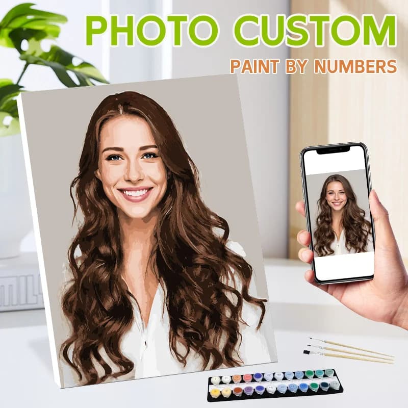 Dipingi con i numeri: Kit fai da te su tela, personalizza la tua foto, disegno e colorazione fai da te con cornice in metallo per adulti