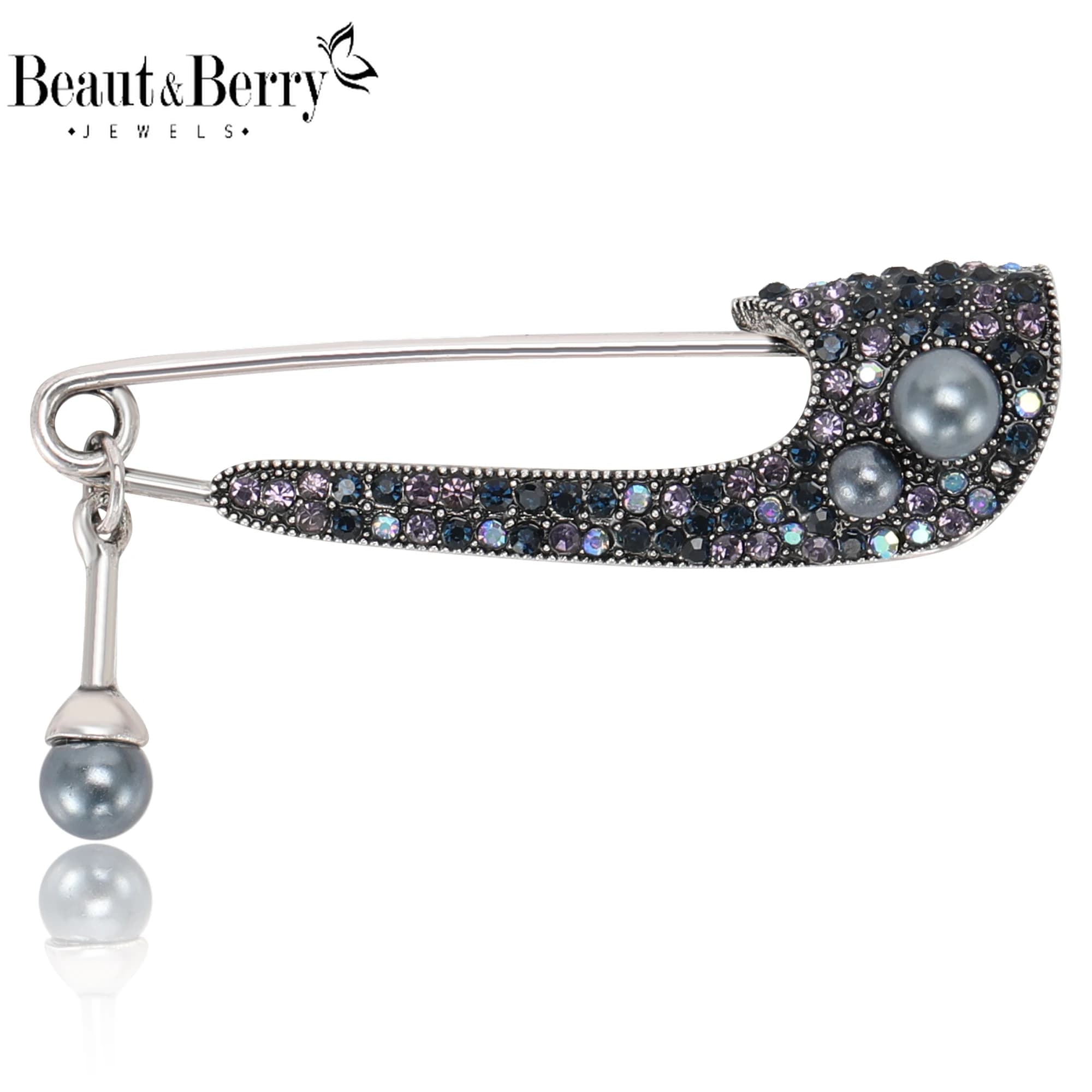Beaut&Berry Luxury Elegant Pearl Rhinestone Spilles For Women Unisex Collar Spille Accessories for Casual Party New Gifts Friends