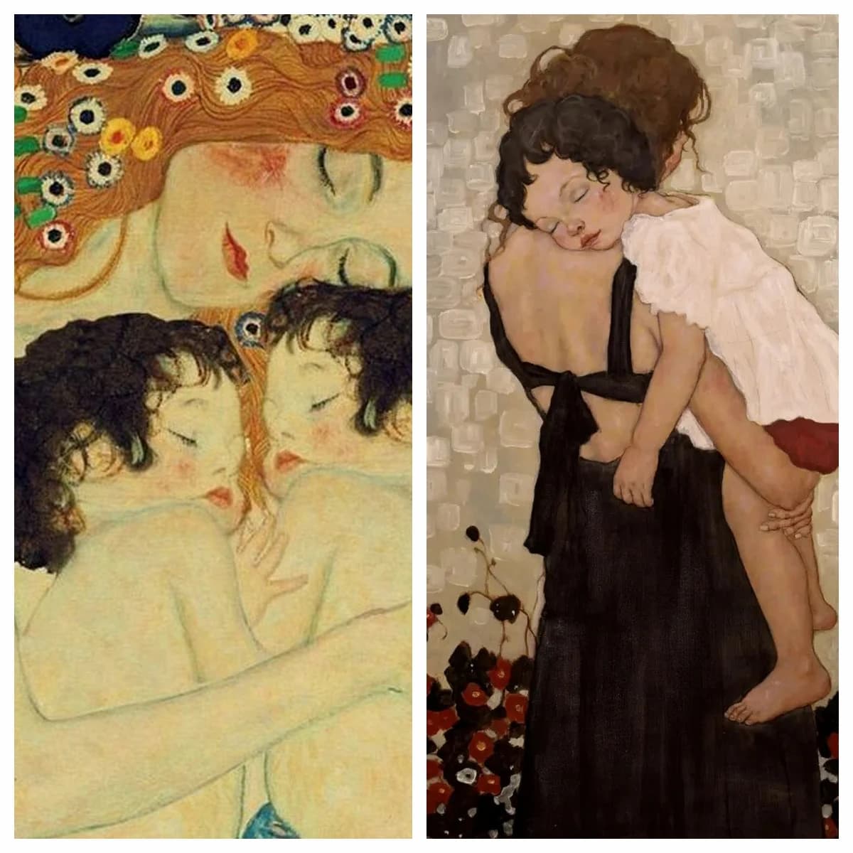 Famosa madre amore gemelli bambino pittura diamante Gustav Klimt arte della parete punto croce ricamo immagine mosaico artigianale arredamento camera da letto