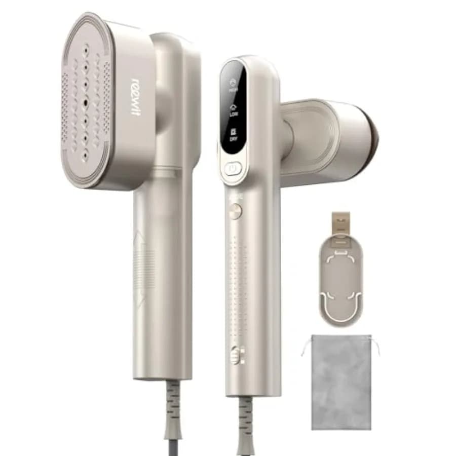 Travel Steamer for Clothes, 100-240V Travel Steamer and Iron 2 in 1 with Fast Heat-Up, 1200W Portable Handheld Garment Steamer,