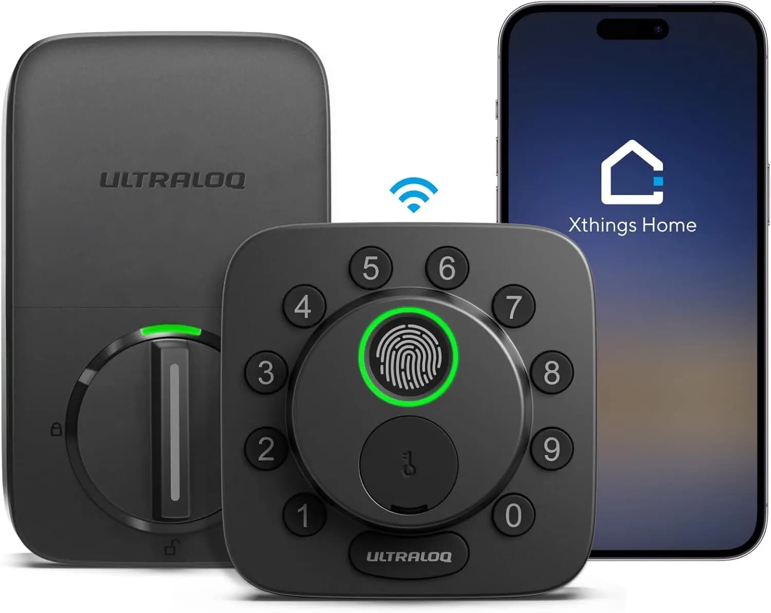 Serratura Intelligente Wi-Fi con Impronta Digitale, Tastierino e Controllo App, Compatibile con Apple Home/Alexa/Google, Batteria con Durata di 18 Mesi