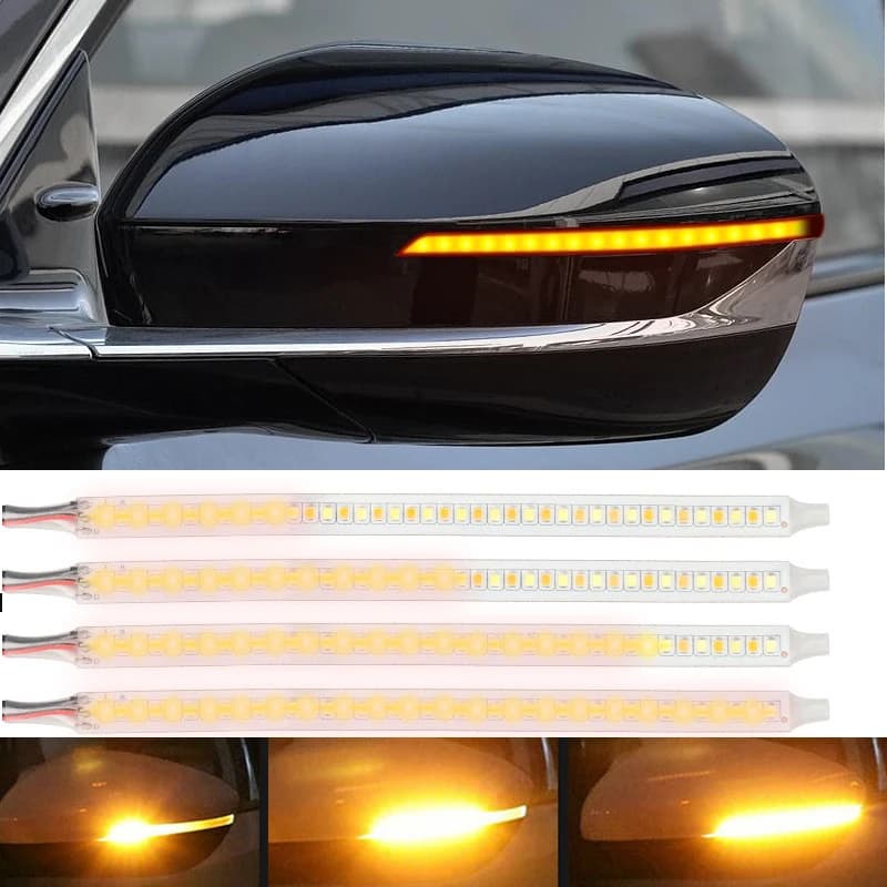 2pcs Led strip Flowing specchietto retrovisore luci indicatore di direzione dinamico indicatore di direzione laterale lampada lampeggiante specchietto laterale luce lampeggiante
