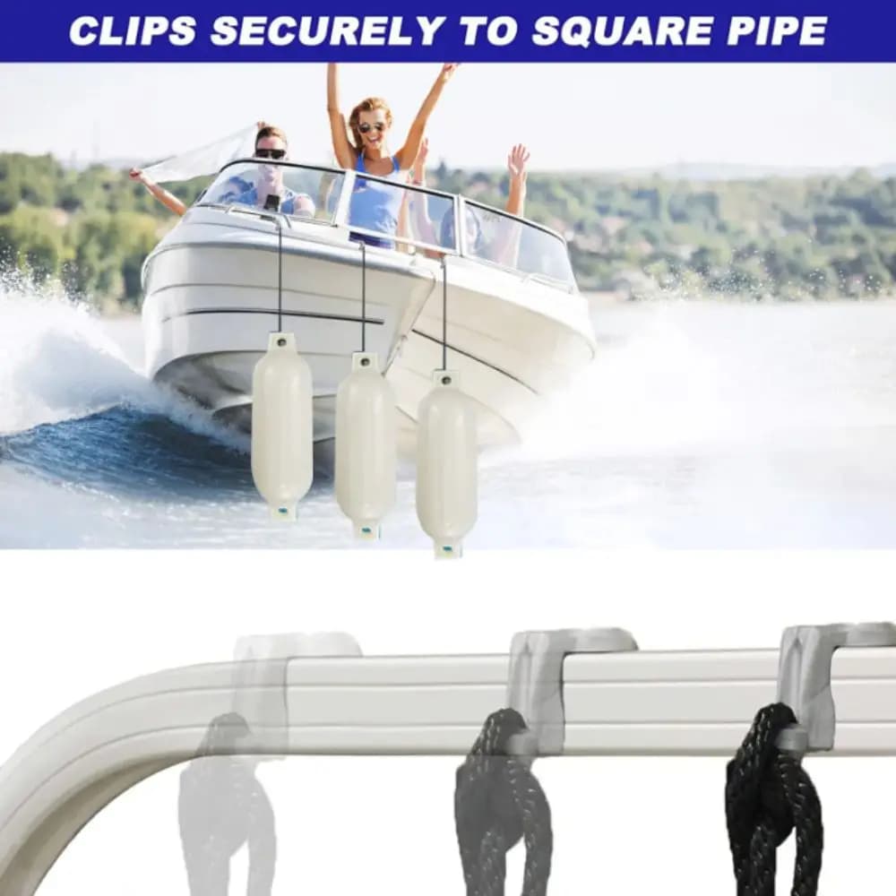Clip per Parabordi Nautici Resistenti ai Raggi UV, Design Robusto, Gancio per Corde con Barre Quadrate, Regolabile e Sicuro