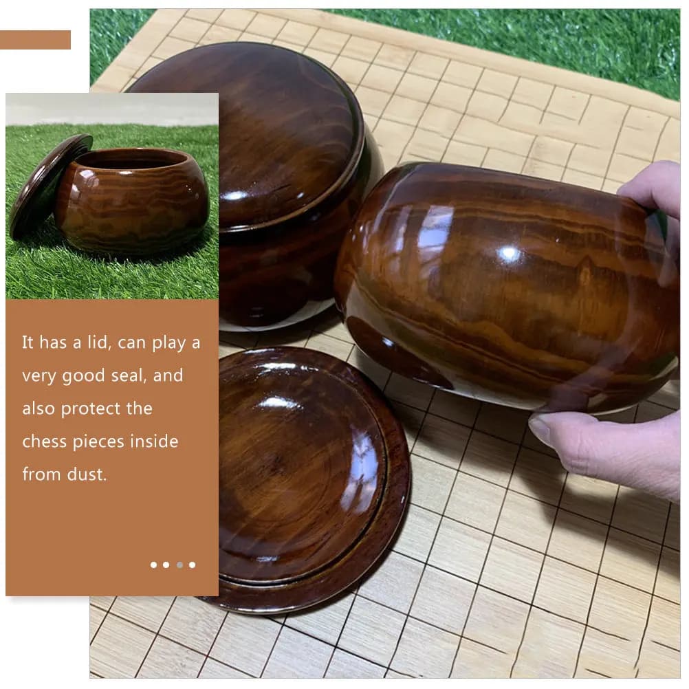 Contenitore in Legno per Pezzi degli Scacchi, Piccolo e Leggero, con Coperchio, per Appassionati di Scacchi, Porta Pezzi da Scrivania