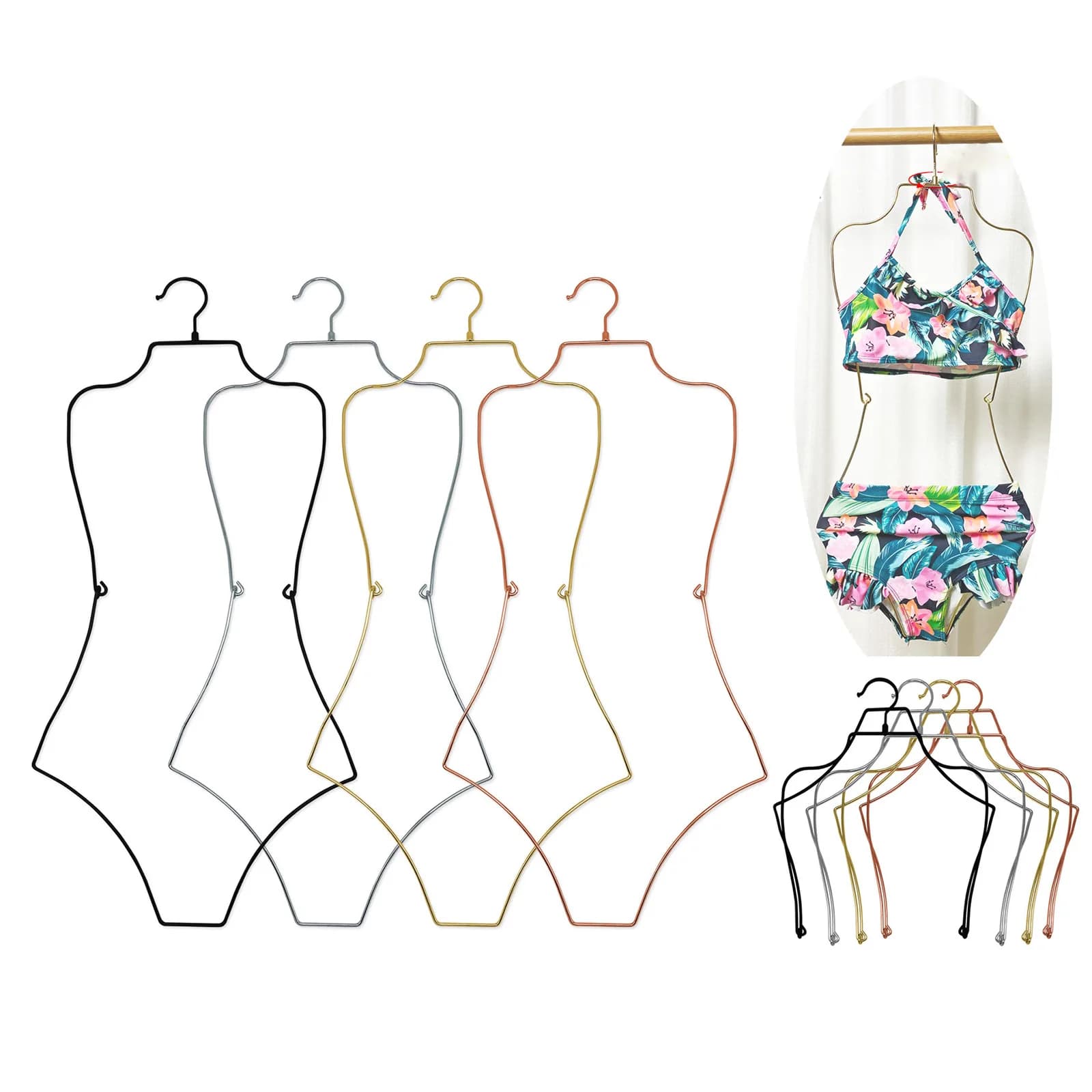 In lega di alluminio a forma di corpo Bikini costume da bagno espositore appendiabiti per ragazze appendiabiti Unisex porta Beachwear per il bucato