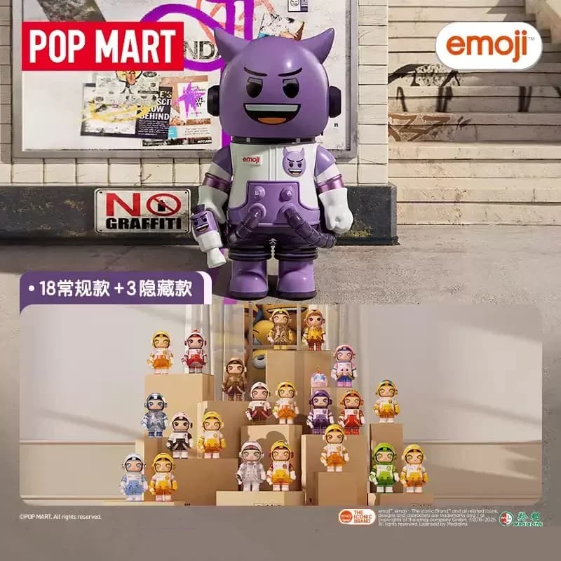 POP MART MEGA SPACE MOLLY 100% X Emoji Serie Cieco Scatola Giocattoli Kawaii Anime Action Figure Caixa Caja Sorpresa Scatola Mistero Bambole