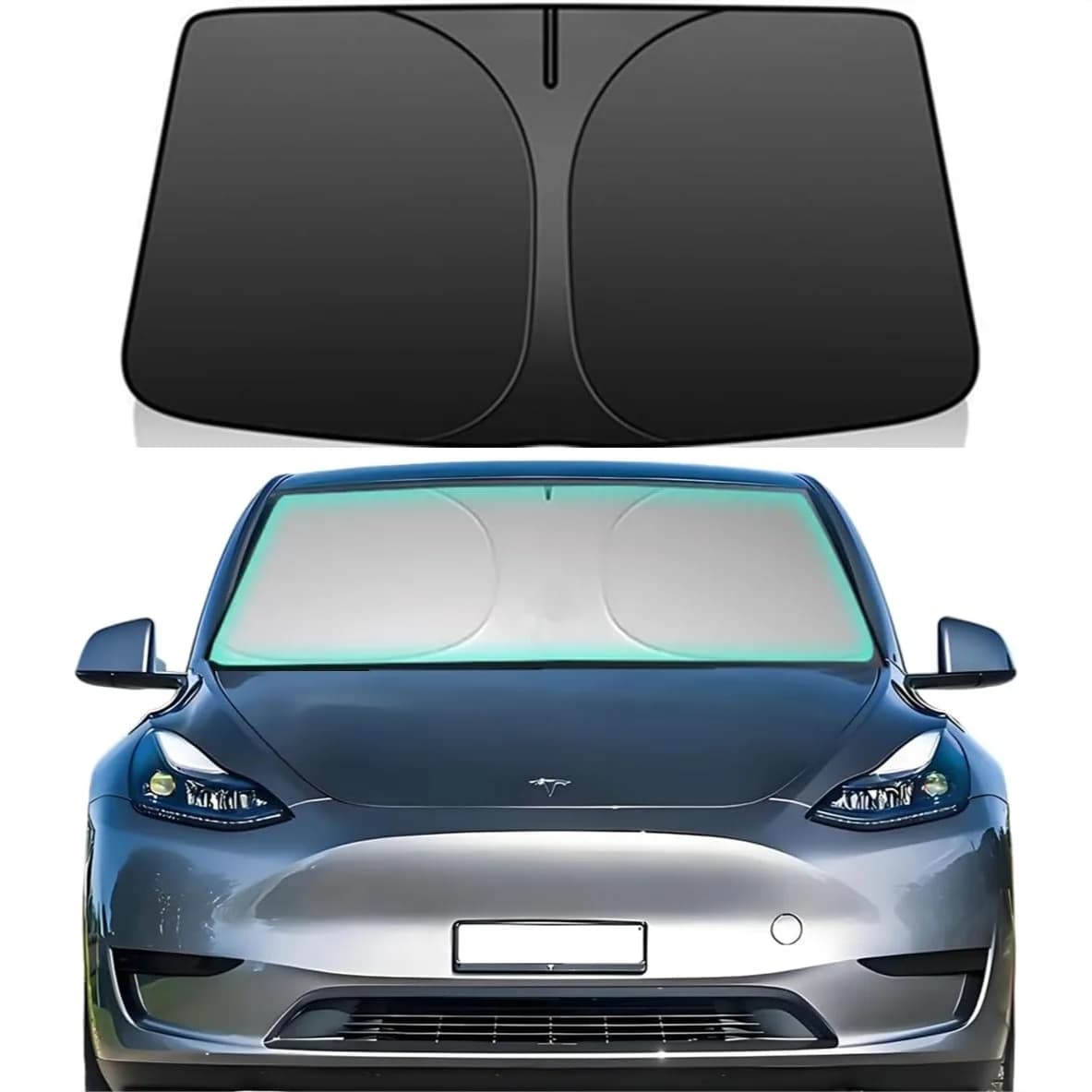 Parasole per Parabrezza per Tesla Model Y/Model 3 2017-2026, Parasole Pieghevole per Finestrino Anteriore che Blocca Raggi UV e Calore