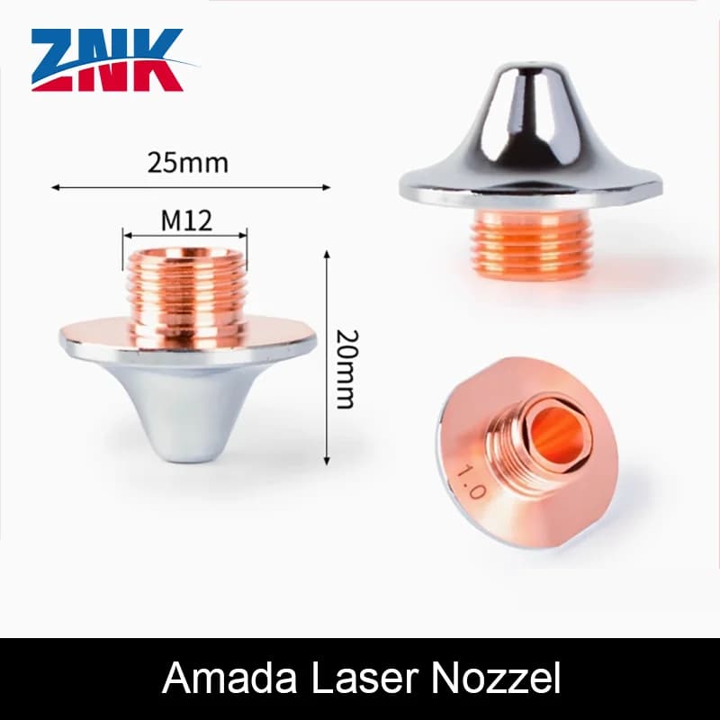ZNK 10pcs AMADA Laser Carbon Steel Cutting Nozzle For Fiber Metal Cutting Machine Head Chrome-plating Single Double Layer Dia.25