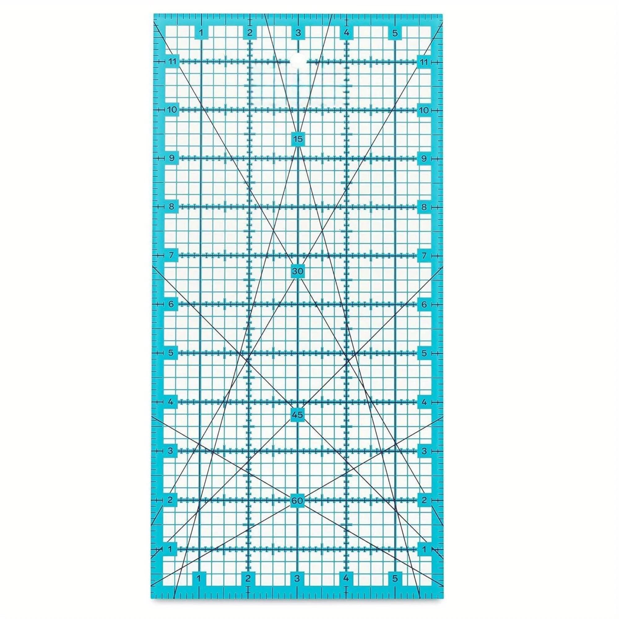 Righello acrilico da 6 x 12", righello reversibile per misurare, righello per quilting, righello antiscivolo, trasparente