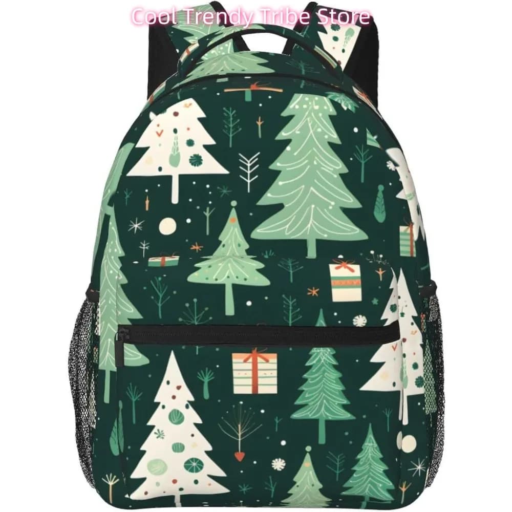 borsa per laptop per il rientro a scuola Regali per l'albero di Natale verde Zaino per laptop leggero Zaino casual da viaggio multiuso leggero
