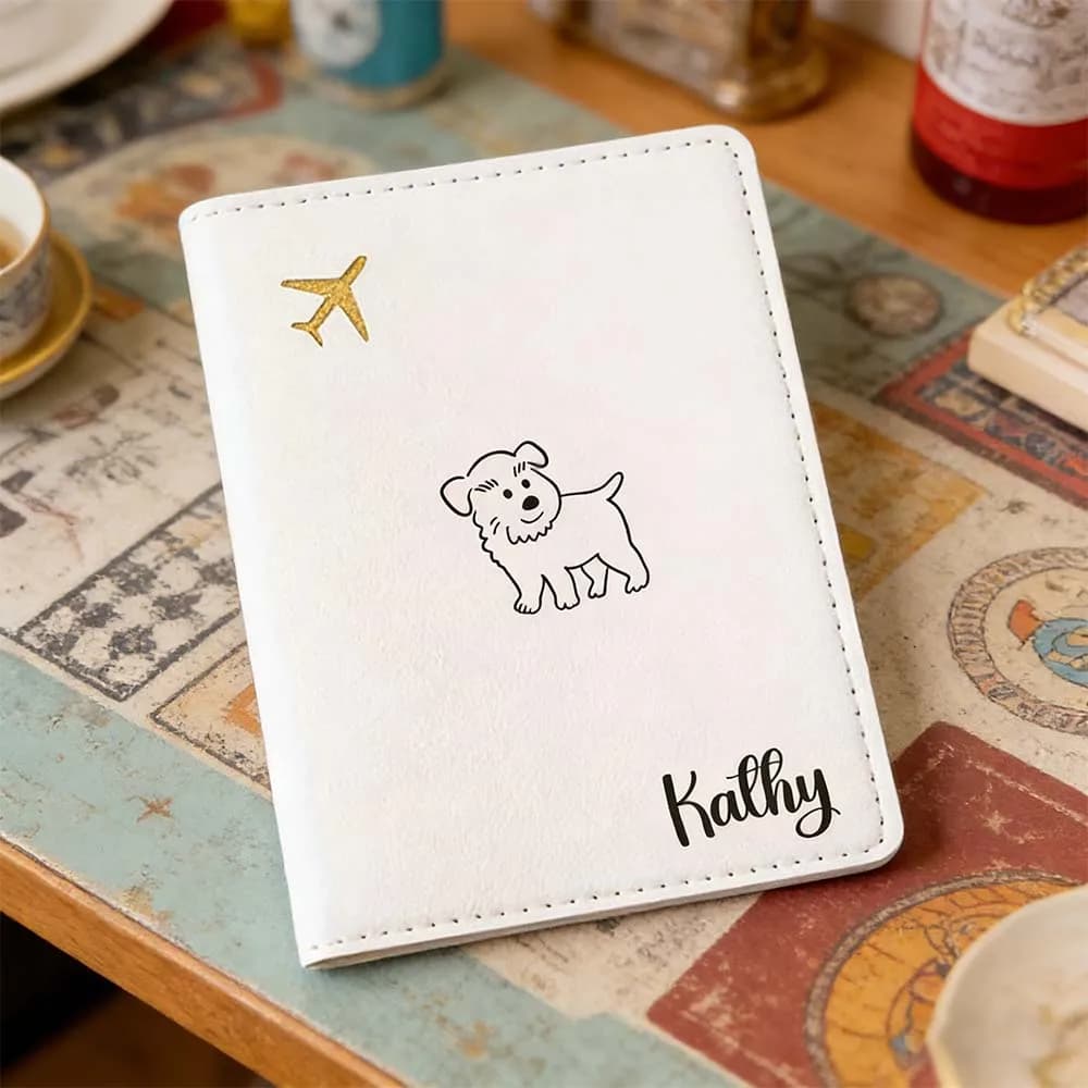 Porta Passaporto Personalizzato con Nome, Regalo per la Festa della Mamma, in Pelle Vegana con Protezione RFID