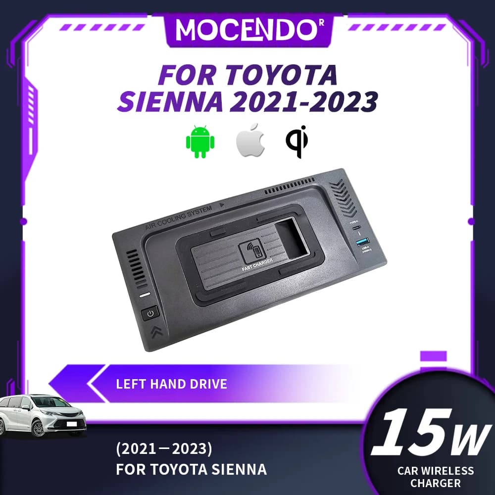 Accessori per auto Toyota Sienna 2021-2023 compatibili con Xiaomi, caricabatterie per auto per iPhone a ricarica rapida, accessori per auto